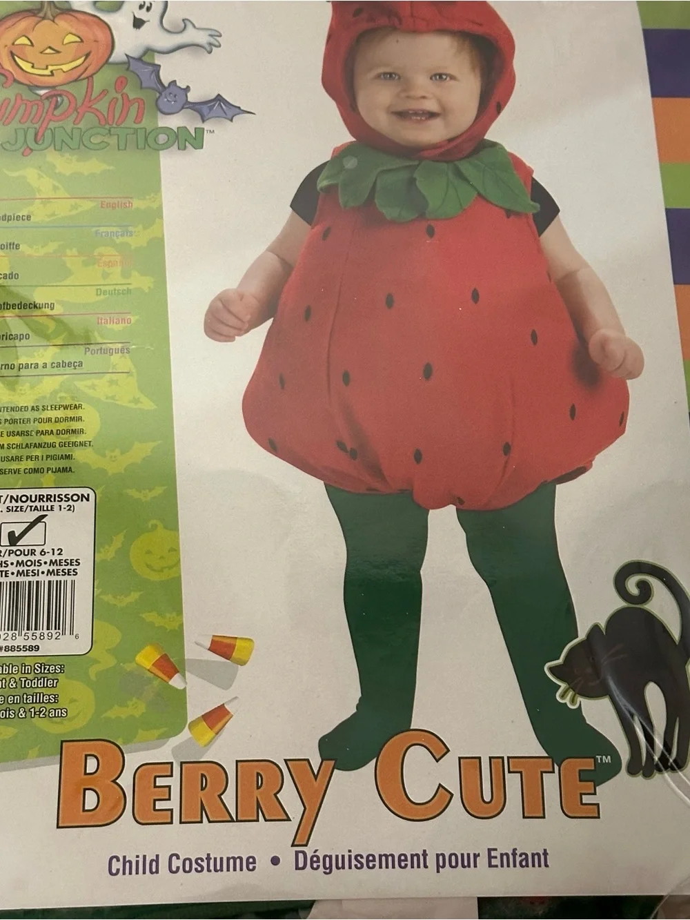 Pumpkin Junction Baby 6-12M Berry Cute Strawberry Halloween Costume Rubies NEW
